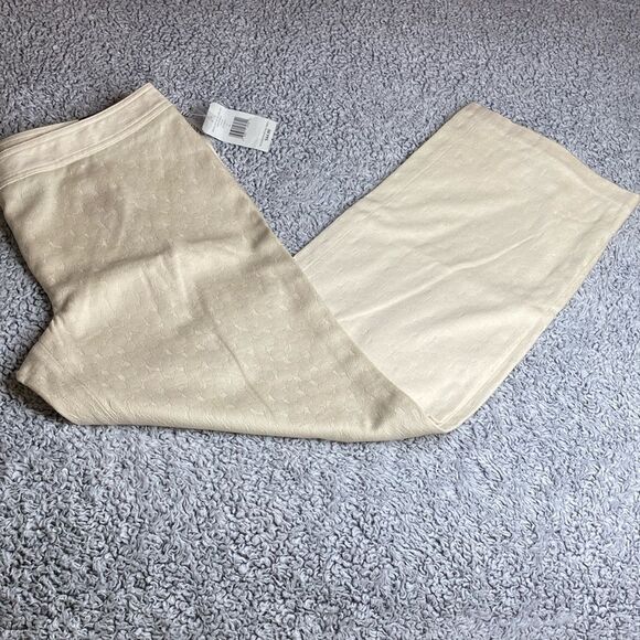 NWT NICOLE by NM 16 Antique White New World Wide Leg Stretchy Dress Pants - Picture 8 of 9